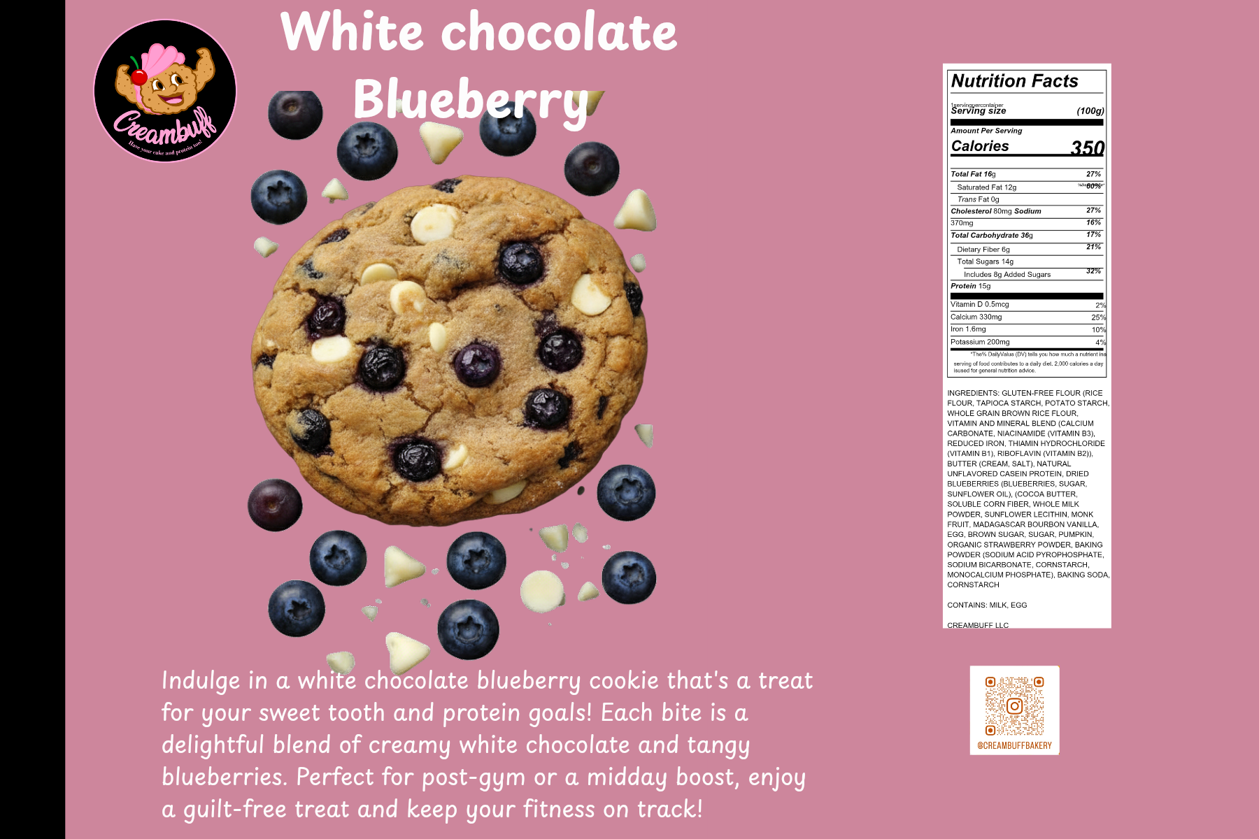 White chocolate Blueberry cookies