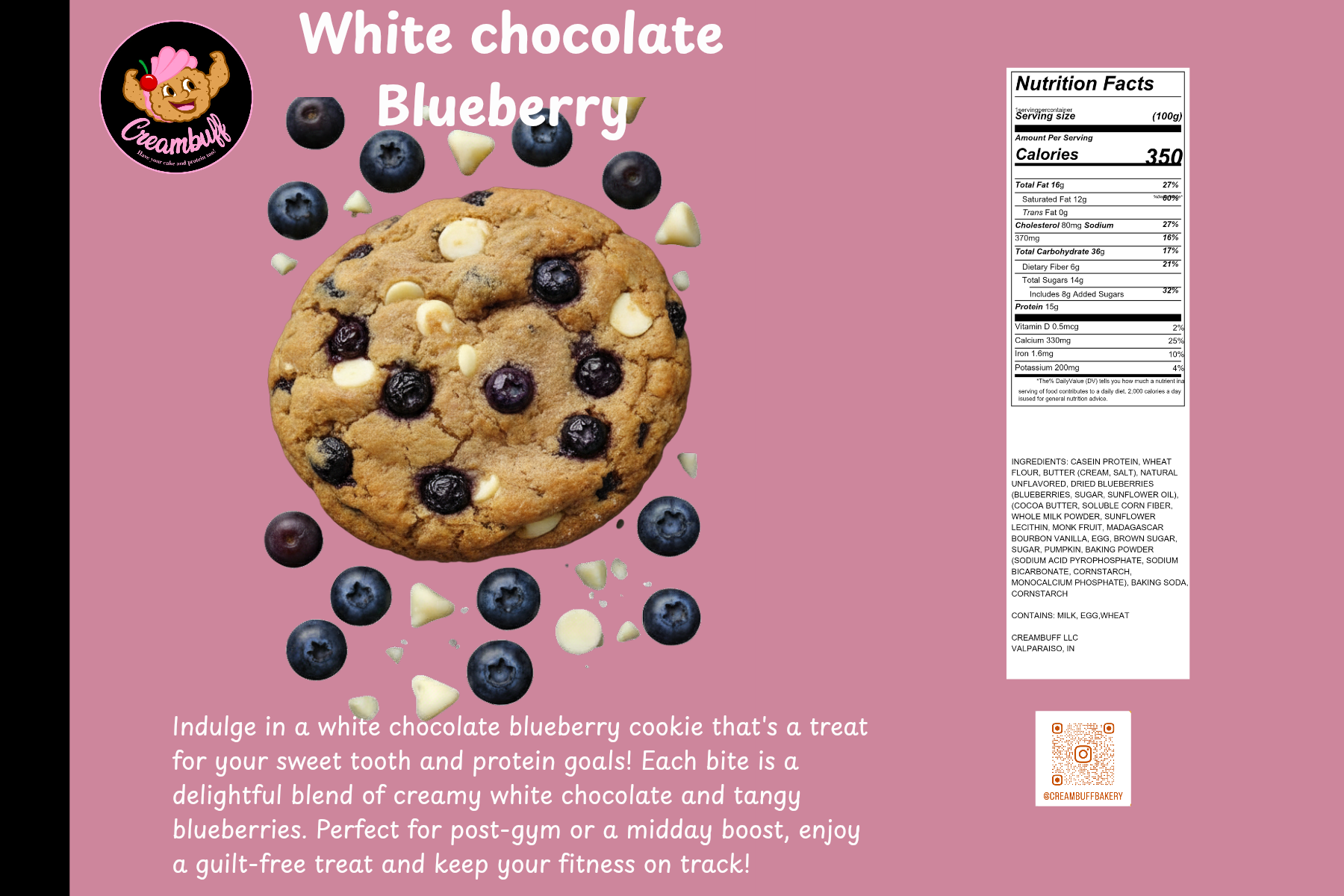 White chocolate Blueberry cookies